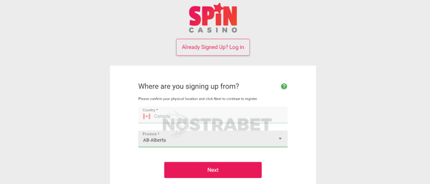 spin casino registration canada