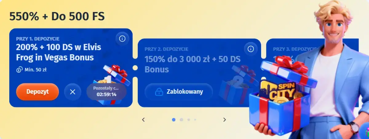 Spin City bonus powitalny