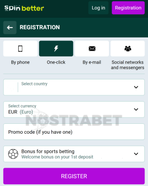 SpinBetter Registration