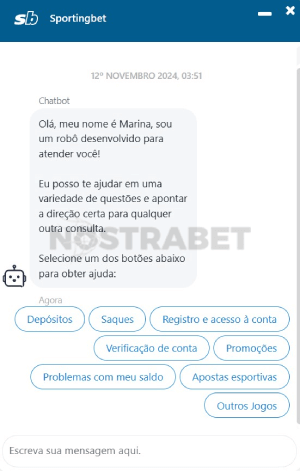 Chat ao vivo da Sportingbet