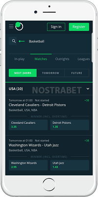 Betting on basketball in Sportsbet Mobile