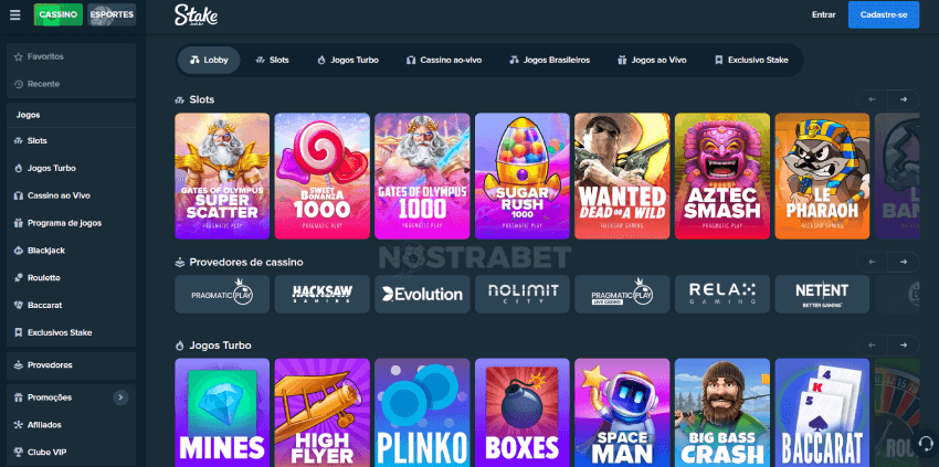 Cassino Stake no desktop