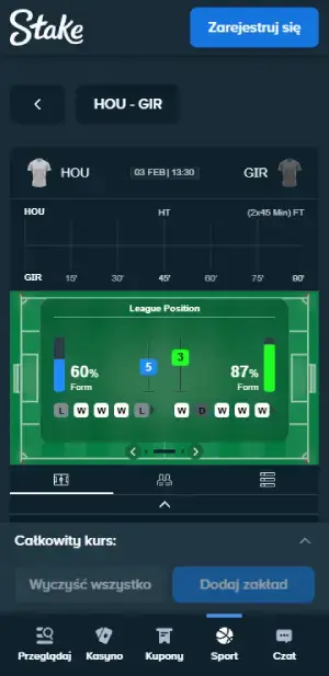 Stake na żywo sport