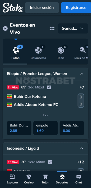 Stake apuestas en vivo movil