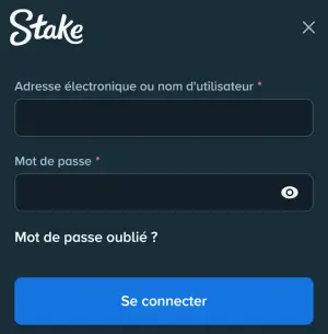 Stake connexion mobile