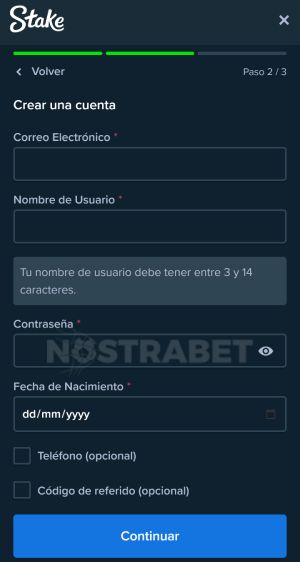 Stake registro movil