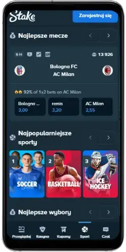 Wersja mobilna Stake