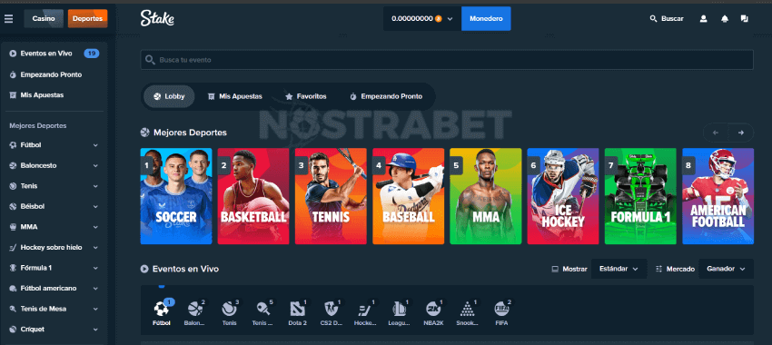 Stake página de inicio de deportes