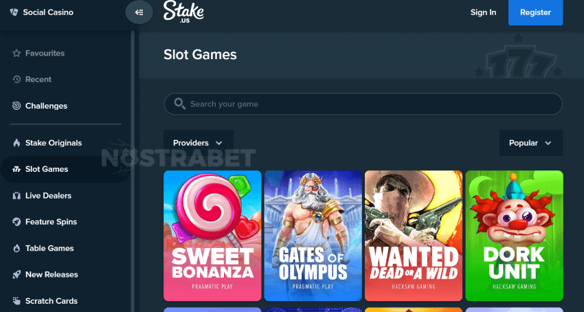 Stake.us Slot Games