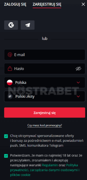 formularz rejestracyjny starda