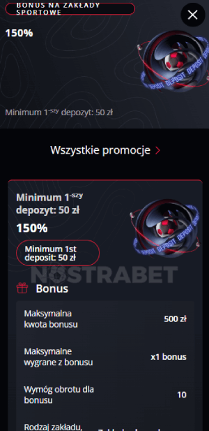 bonus powitalny starda sport