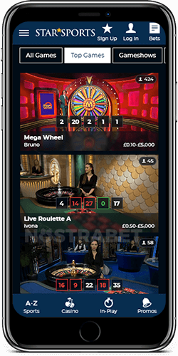 StarSports iOS App Live Casino