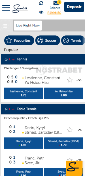 sunbet live betting