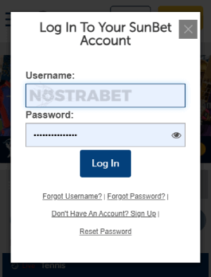 sunbet login steps