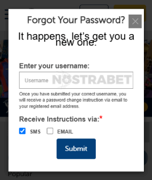 sunbet password reset