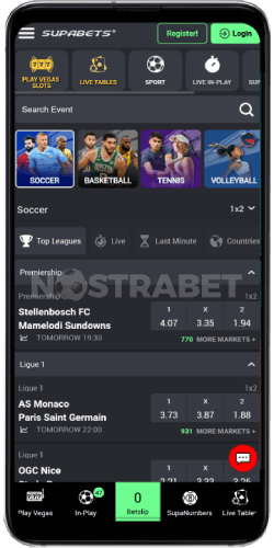 Supabets mobile version