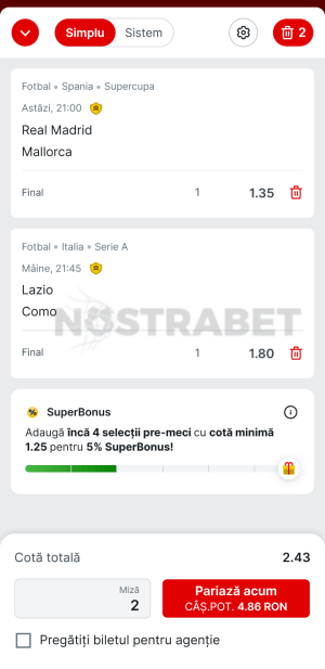 Superbet талон за залози