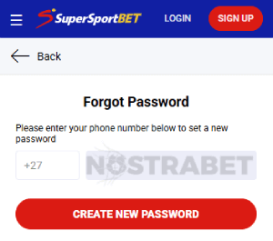 SuperSportBet password recovery