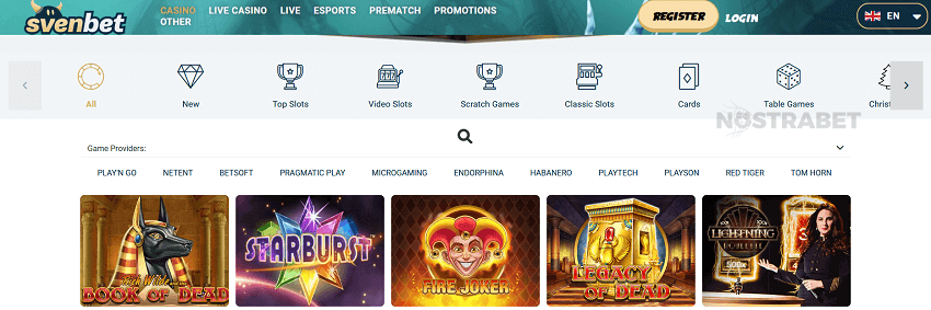 Svenbet casino games