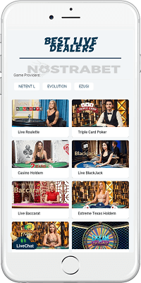 Live Casino section in Svenbet's app for iOS