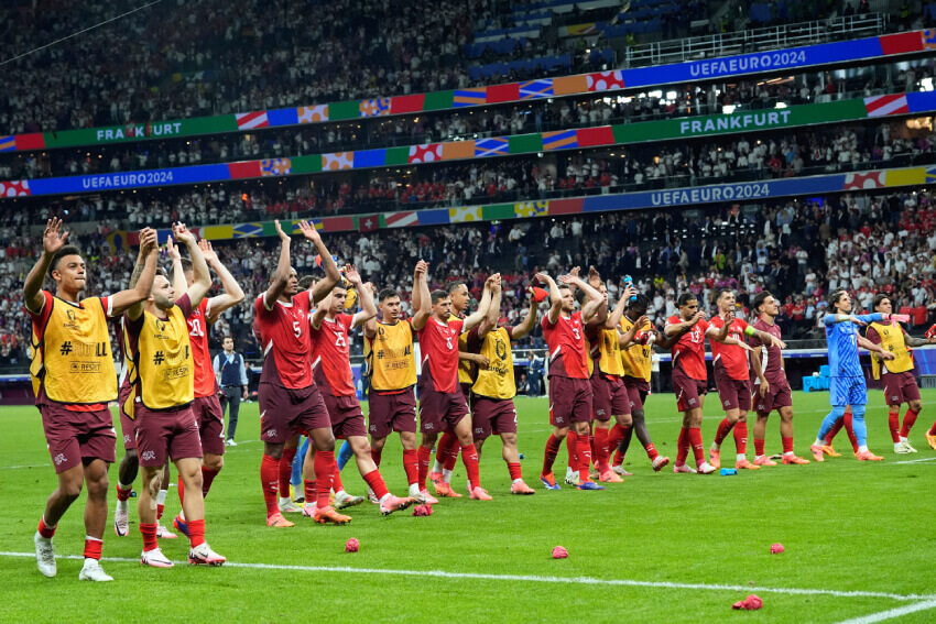 Switzerland team celebrate EURO 2024