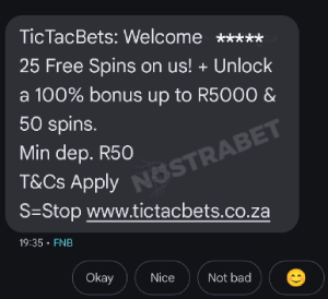 Tic Tac Bets no deposit bonus