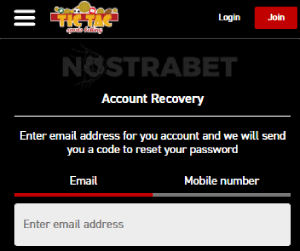 tic tac bets password reset