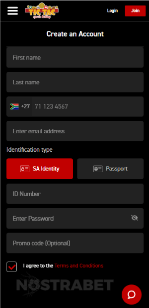 Tic Tac Bets registration