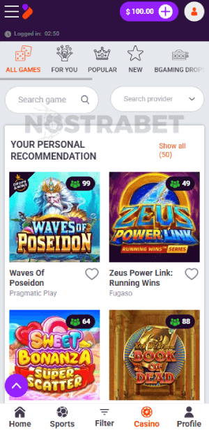 tonybet casino games