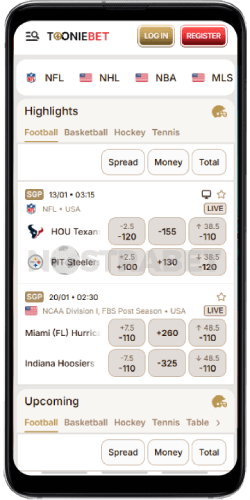 Tooniebet Mobile Version