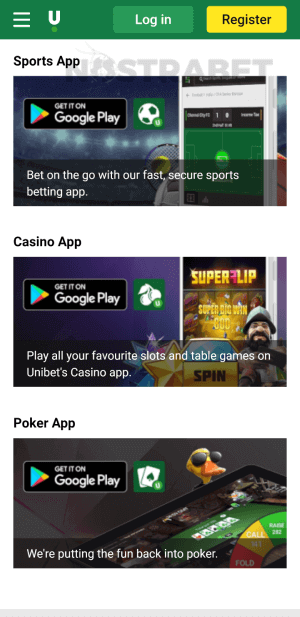 Unibet Android app download