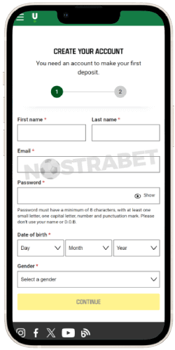 unibet app registration form