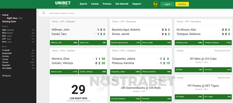 Unibet sports section
