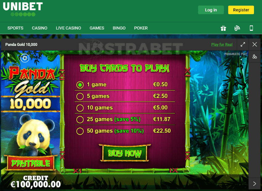 Unibet Panda Gold 10,000 Slot