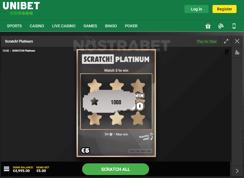 Unibet Scratch! Platinum Slot