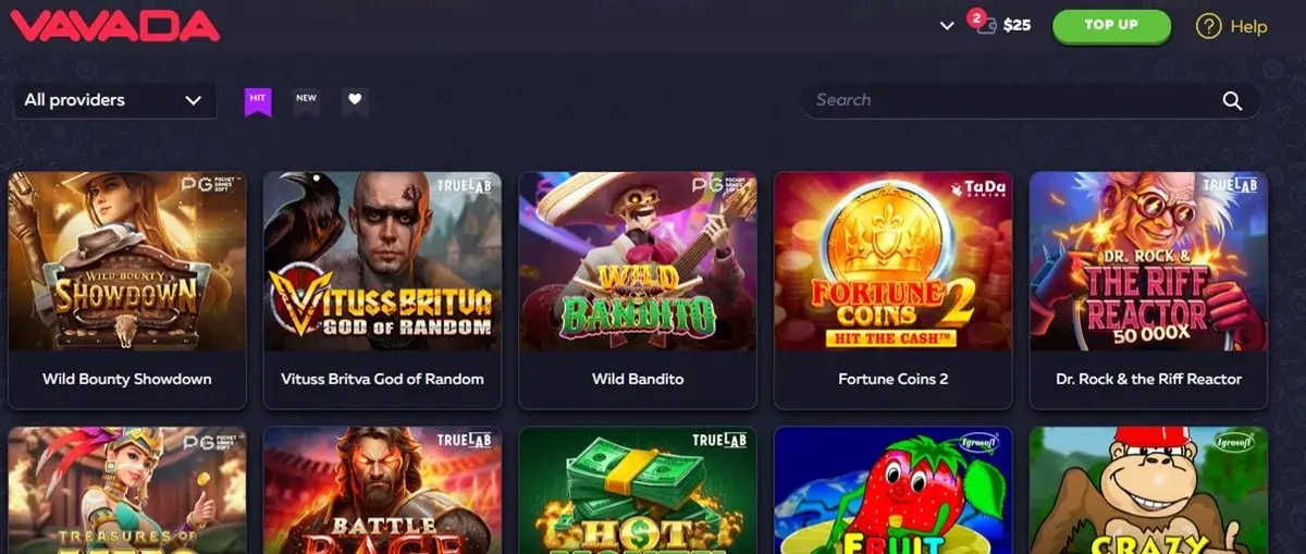 vavada casino games homepage