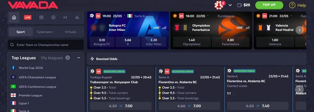 vavada sport betting