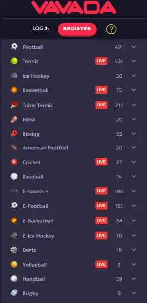 Vavada sportsbook