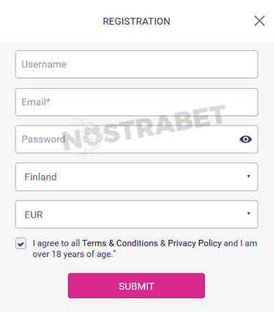 Vbet casino registration form