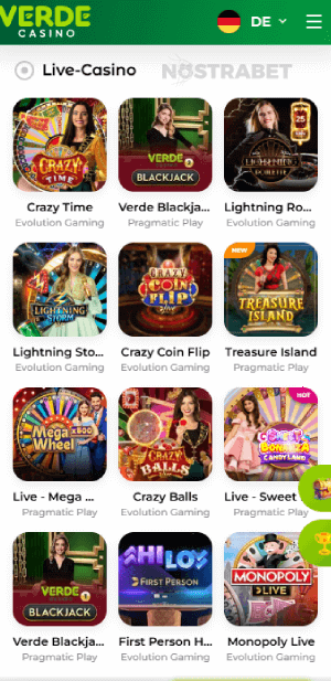 verde casino Live Casino Spiele