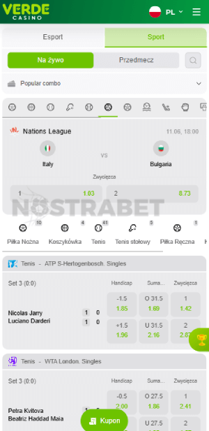 Verde sekcja zakładów sportowych