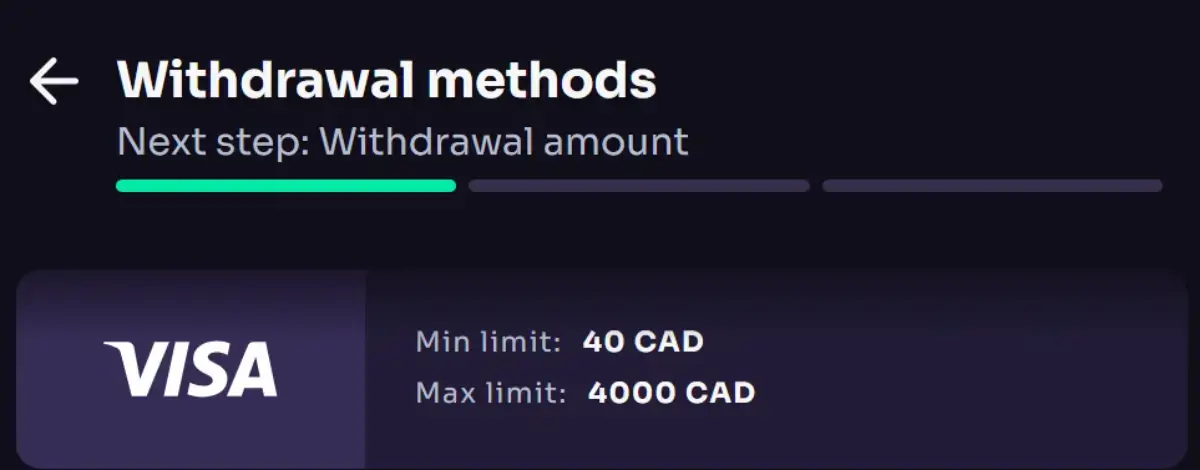 Visa casinos withdrawals