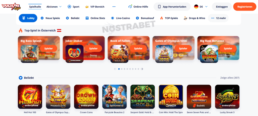Vulkan Vegas Casinospiele