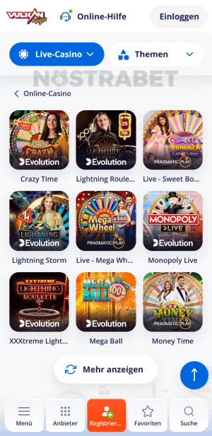 Vulkan Vegas live casino mobile