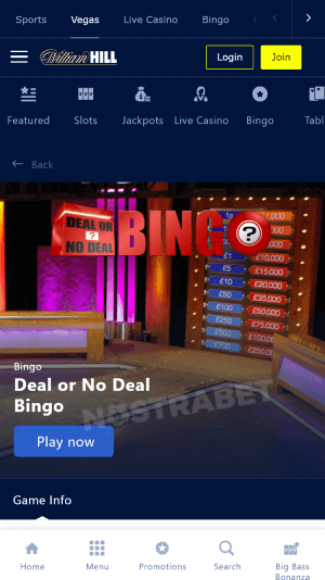 william hill bingo deal or no deal