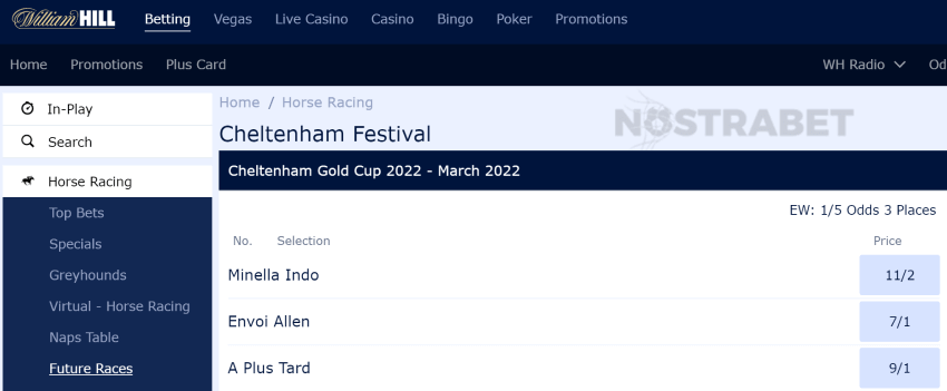 william hill cheltenham betting