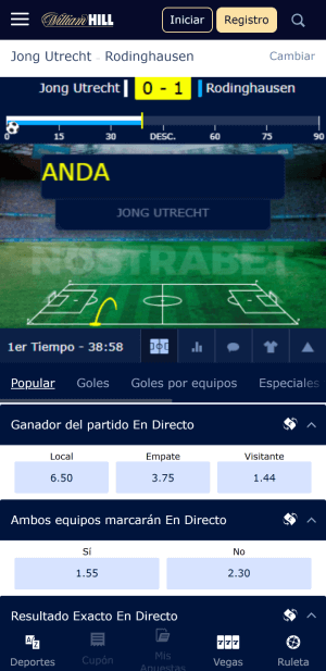 William Hill apuestas en directo movil