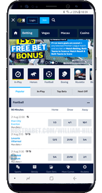 мобилна версия на william hill