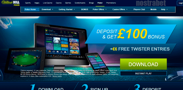 William Hill poker section