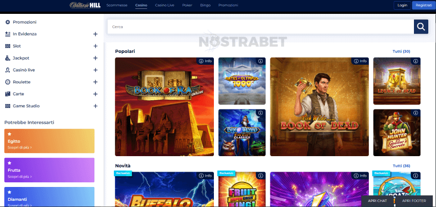 casinò Williamhill sul desktop